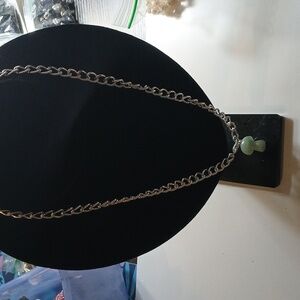 Stainless steel silver plated chain with mushroom charm..we bundle..enjoy